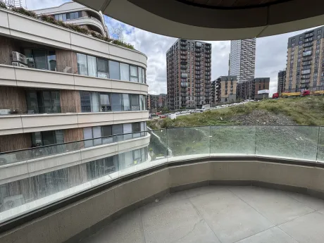 Large and spacious balcony area of an apartment.