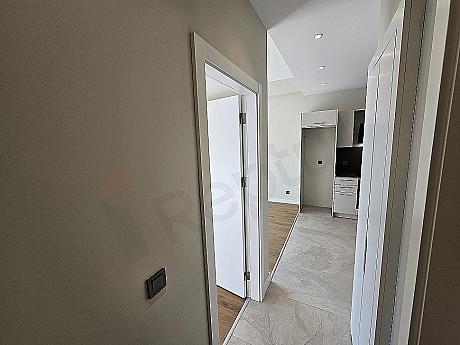 Bright corridor interior of a modern apartment.