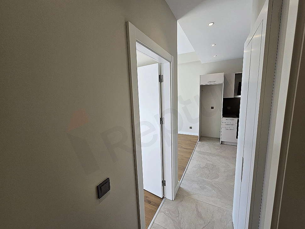 Bright corridor interior of a modern apartment.