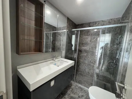 A modern designed and stylish bathroom view in Beylikdüzü.