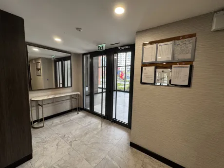 Interior corridor of a modern and spacious apartment.