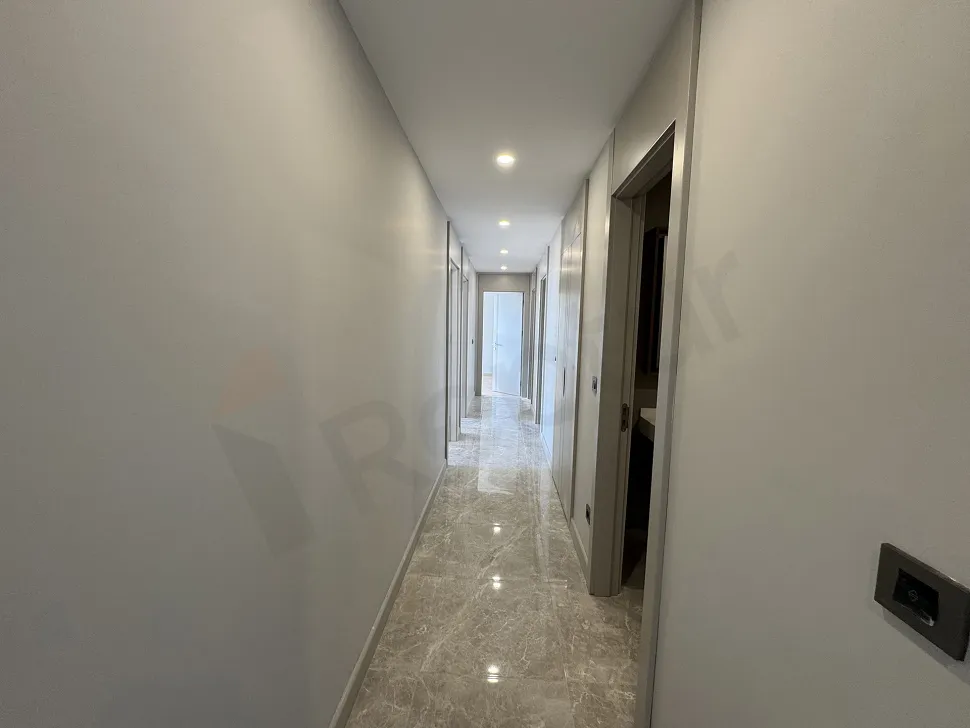 Modern design internal staircase inside the apartment