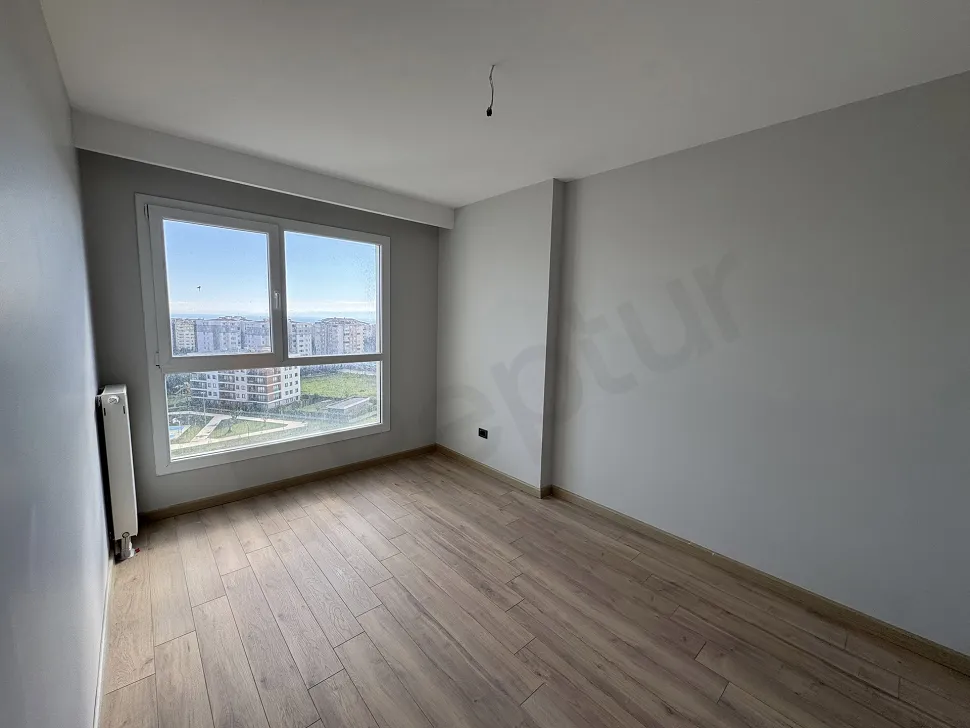 Interior view of a modern and spacious bedroom