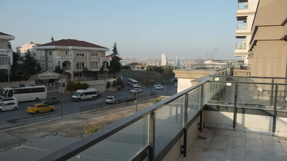 A wide panoramic city and residential area view in Başakşehir.
