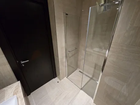 Modern and stylishly designed bathroom interior.