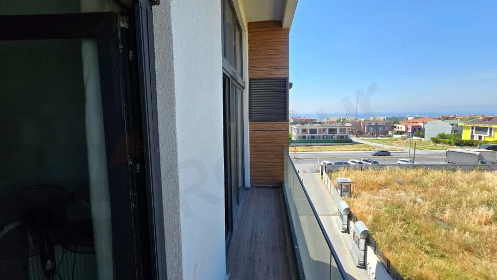 View of a balcony in a modern apartment located in Beylikdüzü, Istanbul.