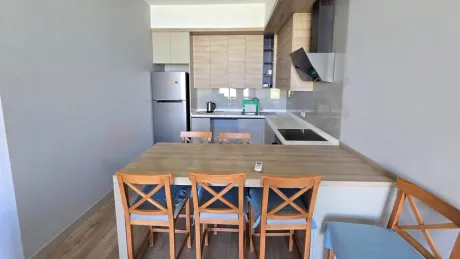Modern and spacious kitchen area design.