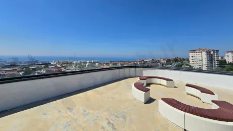 Large and modern apartment terrace area