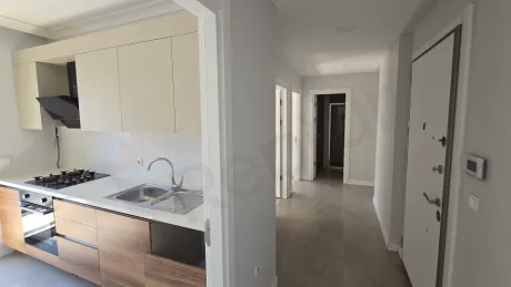 Interior corridor view of a modern and spacious apartment