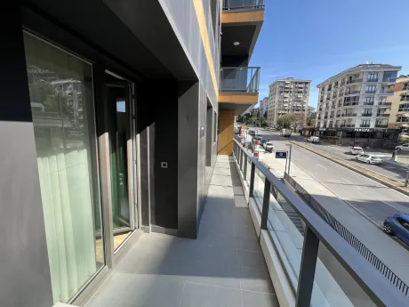 A modern and spacious apartment balcony located in Kartal, Istanbul.