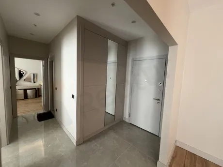 Modern interior staircase and stylish steps with a contemporary architectural design.