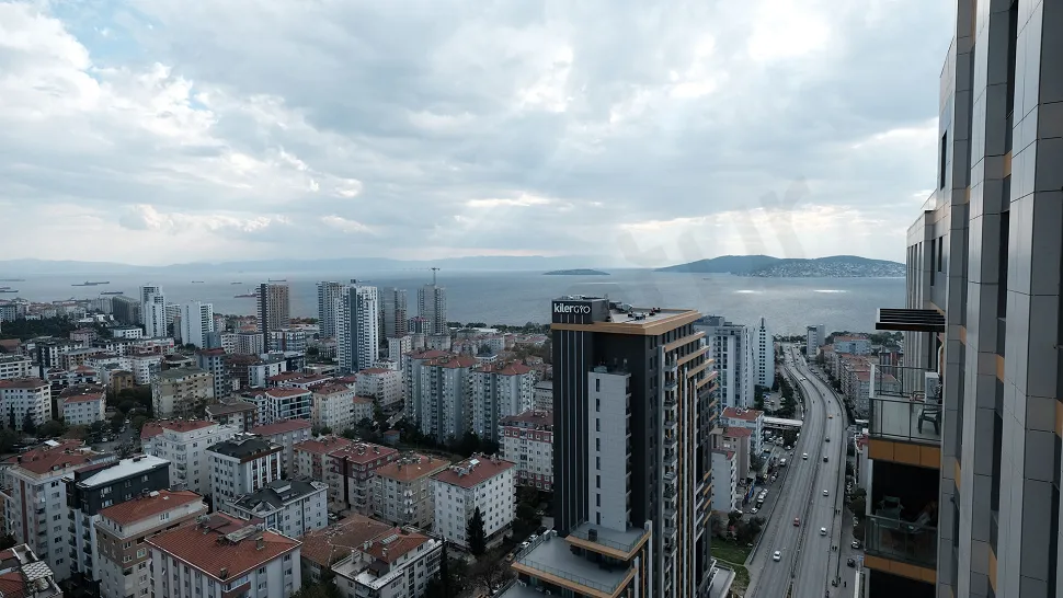 Panoramic sea and city view on the Kartal coast of Istanbul