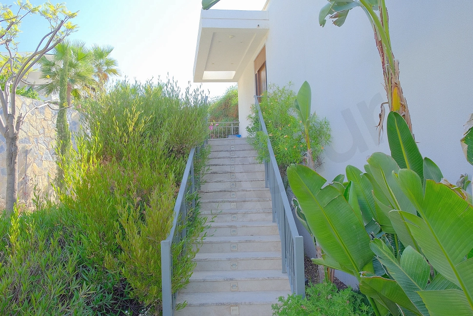 Main entrance door of a stylish apartment. A clean and modern interior door with bright walls and flooring around it.