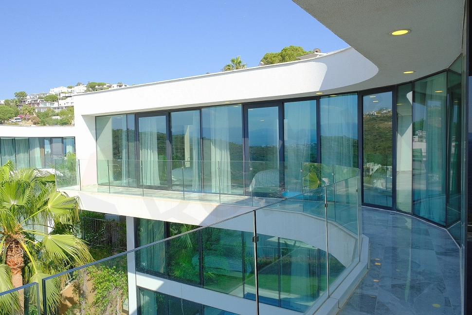 Spacious and modern terrace, outdoor relaxation area.