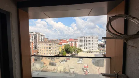 City view balcony of a modern residence apartment located in Pendik, Istanbul.