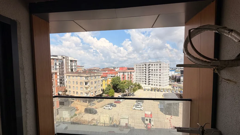 City view balcony of a modern residence apartment located in Pendik, Istanbul.