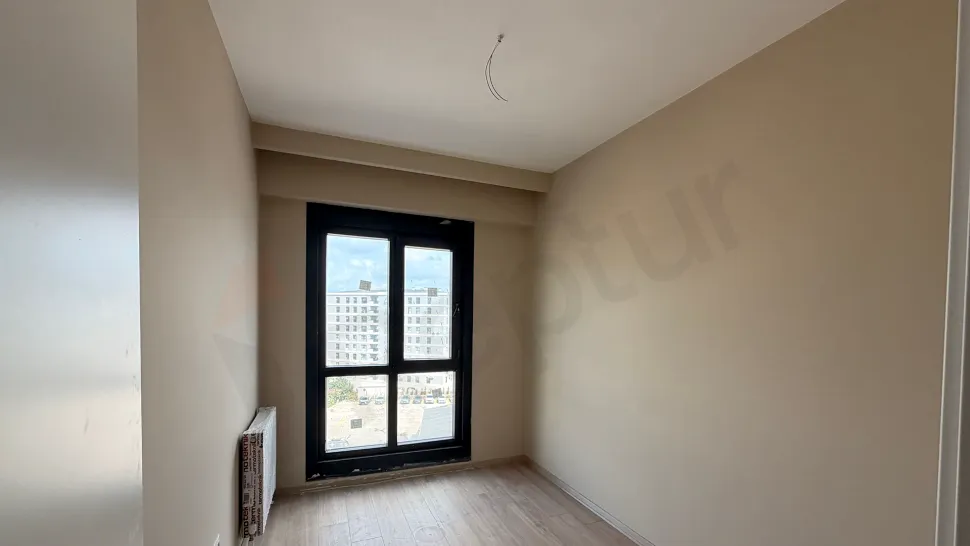 Modern and spacious bedroom interior.