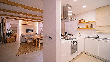 Image of an open kitchen.