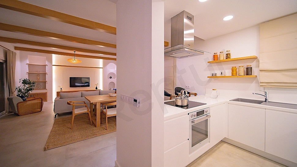 Image of an open kitchen.