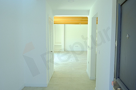 Interior view of apartment entrance.