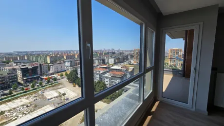 Panoramic city view from a luxury duplex apartment in Beylikdüzü, Istanbul.