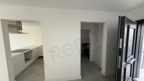 Modern and bright corridor of a new villa in Bodrum.