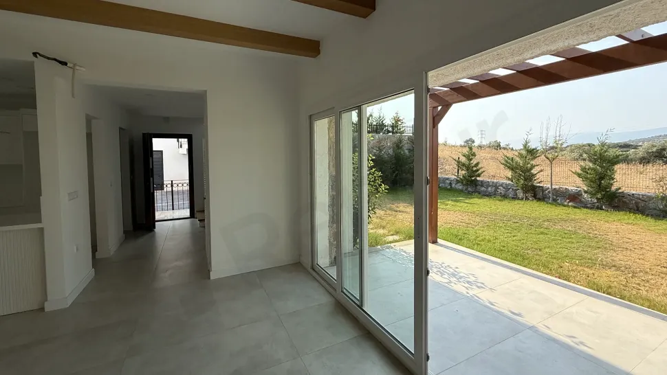 Spacious and airy terrace area of a modern villa in Bodrum.