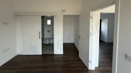 Modernly designed villa corridor and interior hallway area.