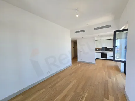 Interior view of a modern and spacious living room.