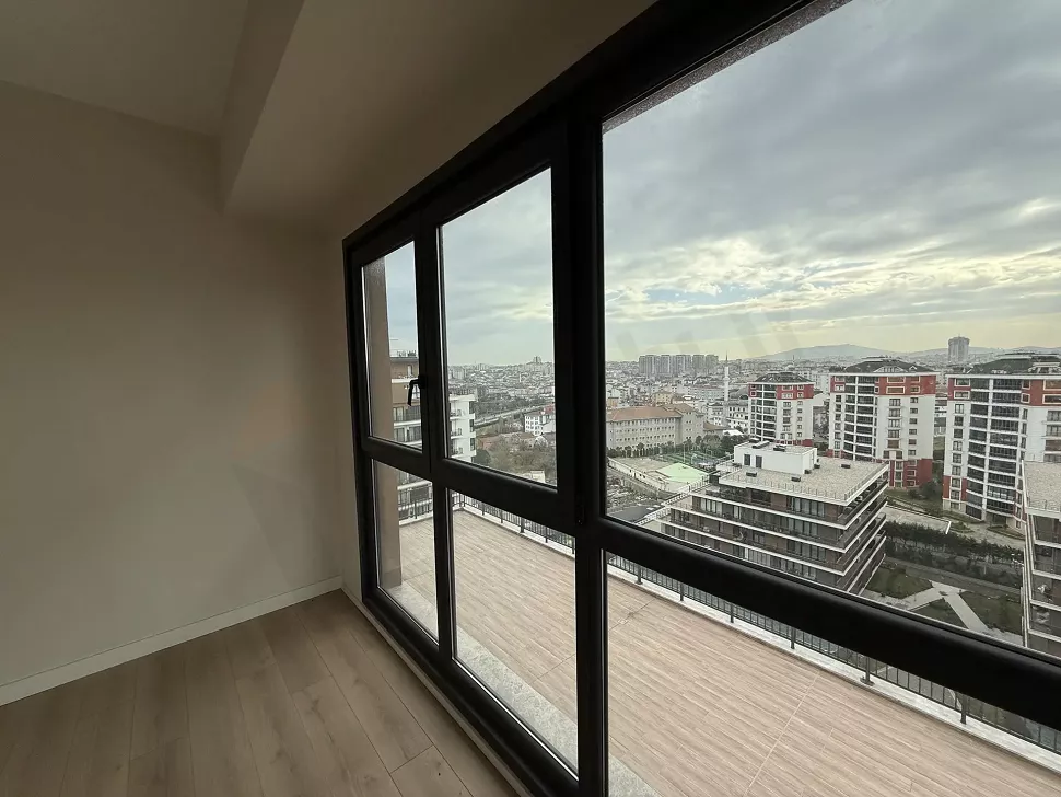Wide-angle outdoor view showing forest and city landscape in Cekmekoy.