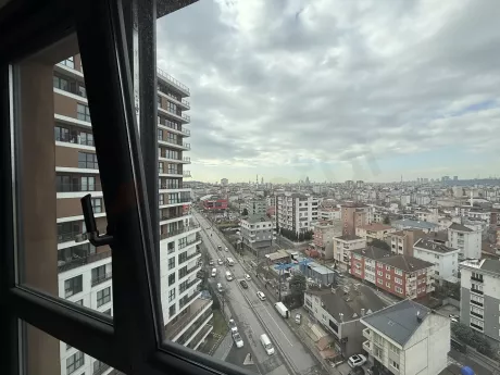 Wide-angle panoramic forest and city view in Cekmekoy, Istanbul