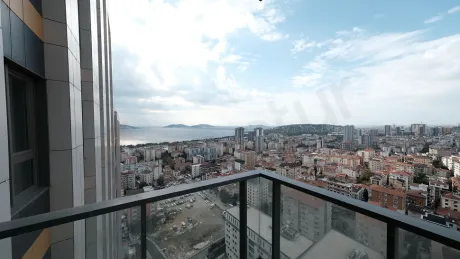 Panoramic sea, Bosphorus, and city view from the Kartal coast.