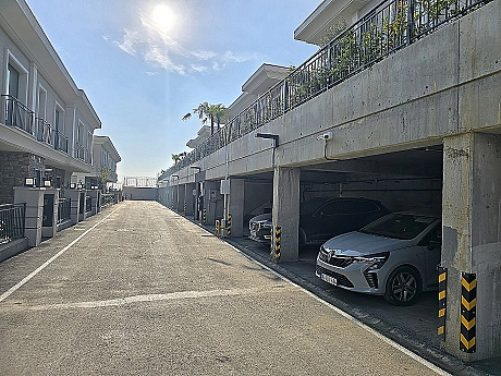 Covered parking area of a luxury villa in Başakşehir.