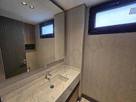 Image of a modern designed, spacious and bright villa bathroom.