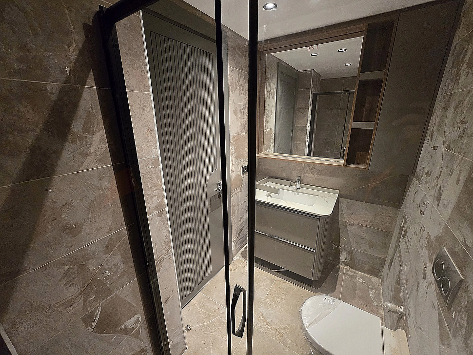 Image of a modern designed bathroom.