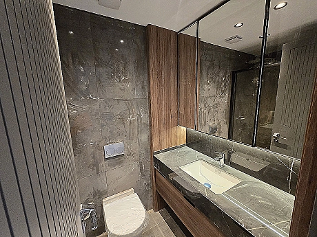Image of a modern designed, bright and spacious bathroom interior.