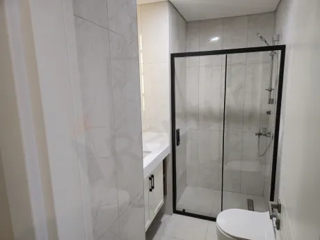Modern bathroom interior with quality sanitary fixtures and contemporary design.