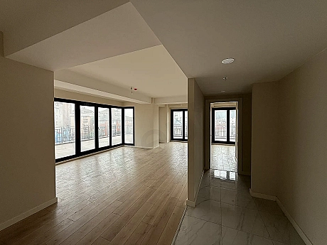 Modern designed, spacious and bright living room area of an apartment located in Cekmekoy, Istanbul.