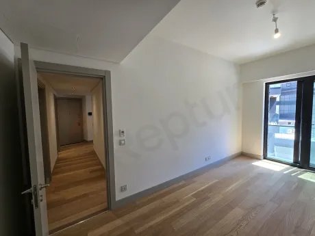 Spacious and bright bedroom interior of a modern residence apartment in Sisli.