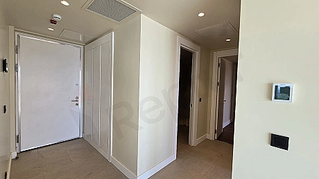 Entrance door and hallway area of a modern apartment.