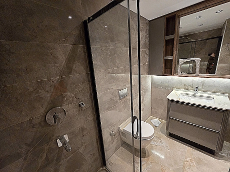Image of a modern designed, bright and spacious bathroom.