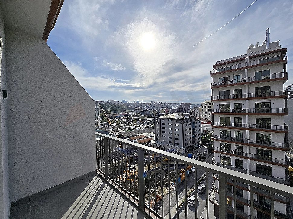 Balcony view of the apartment in Kağıthane, Istanbul.