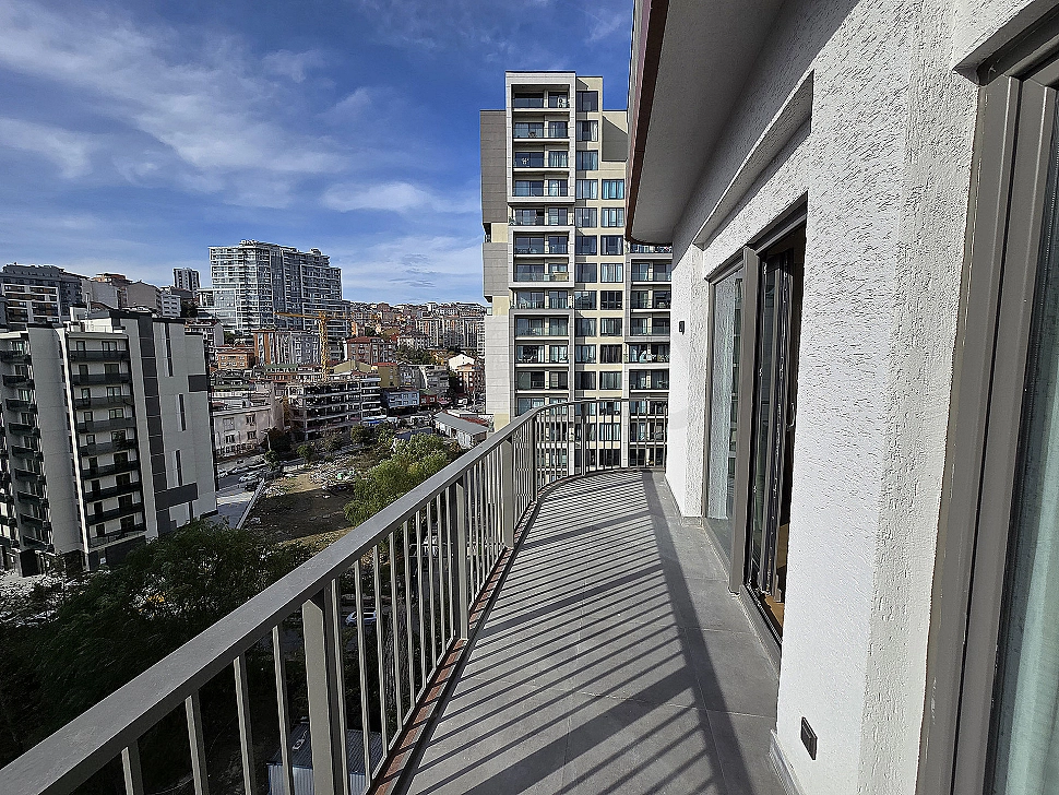 Balcony view of the apartment in Kağıthane, Istanbul.
