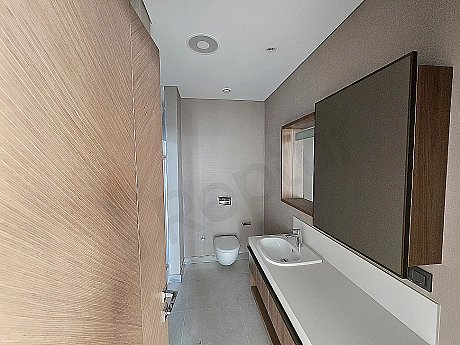 Bright and spacious bathroom interior with modern design.