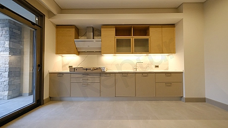 Photograph of a modern designed, bright and spacious kitchen.