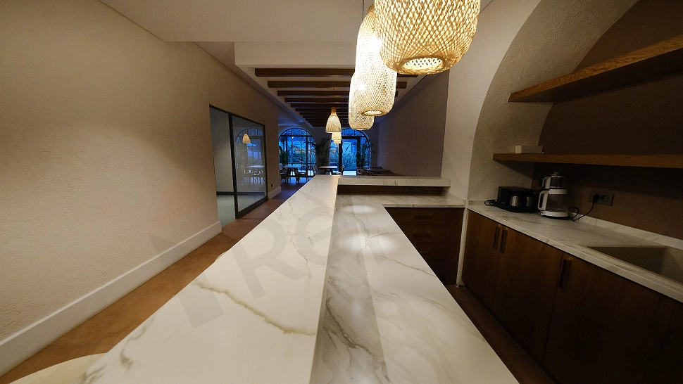 Interior view of a modern apartment lobby.