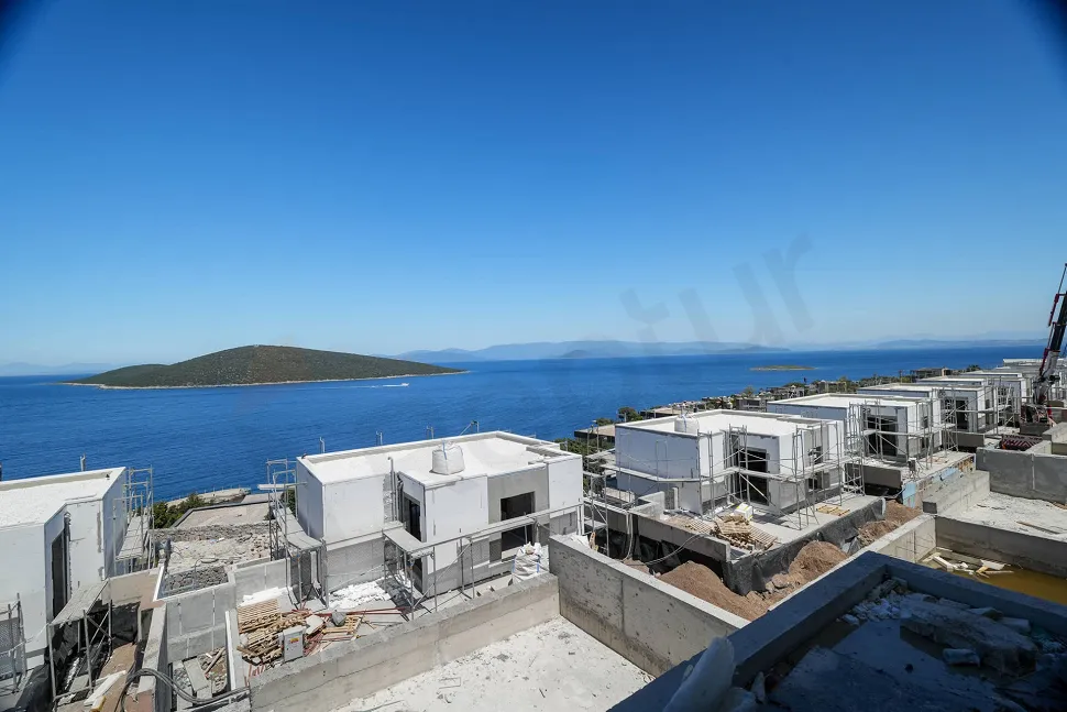 Panoramic sea and coastline view from a premium property in Bodrum