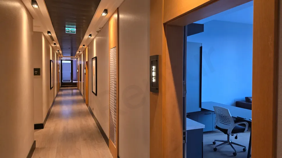 Bright residence apartment corridor with modern and stylish decoration.