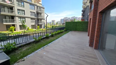 A spacious and modern terrace area with a wide city view in Beylikdüzü, Istanbul.