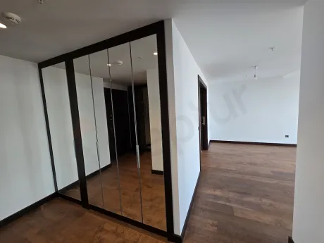 Stylish and minimalist internal staircase design inside a modern apartment in Sisli.